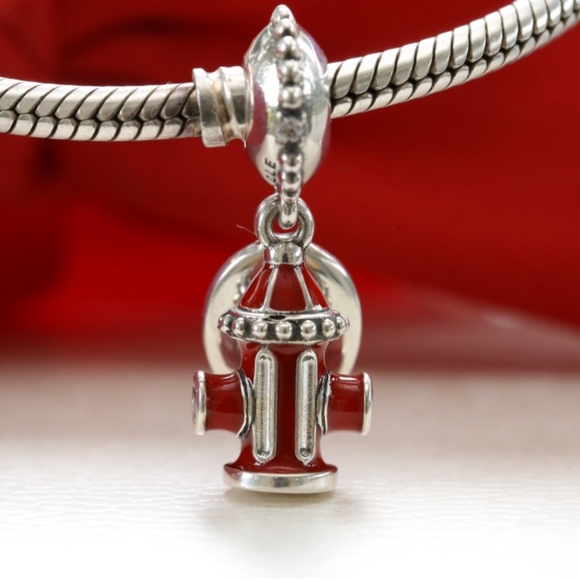 PANDORA Fire Hydrant & Helmet Dangle Charm 797632ENMX - Picture 2 of 4